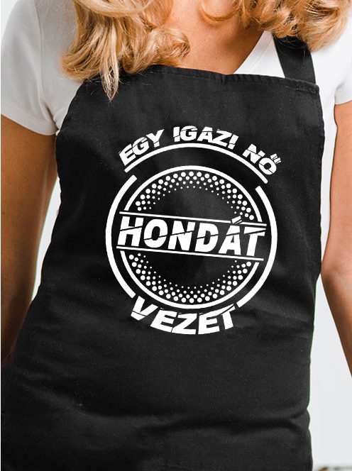 Hondás kötény_Igazi nő Hondát vezet