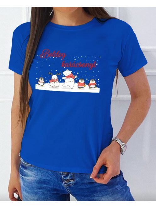 Karácsonyi női póló - Aranyos mintával
