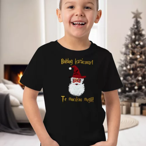 Vicces_karácsonyi_gyerek_póló_Mocskos_mugli_