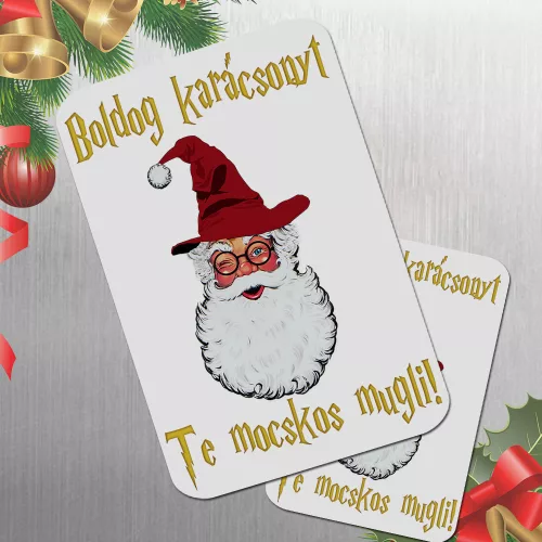 Vicces_karácsonyi_hűtőmágnes_Mocskos_mugli_