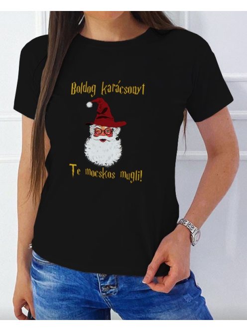 Vicces karácsonyi női póló_Mocskos mugli 