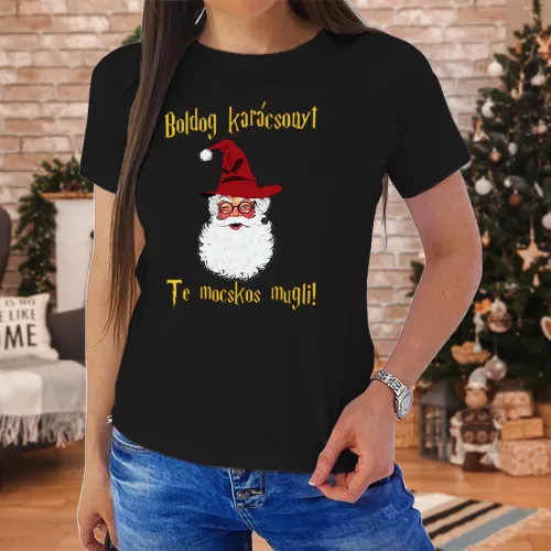 Vicces_karácsonyi_női_póló_Mocskos_mugli_
