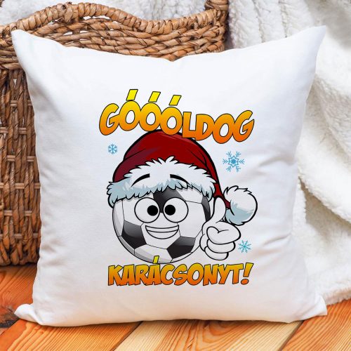 Focis_karácsonyi_párna_Góldog_karácsonyt_