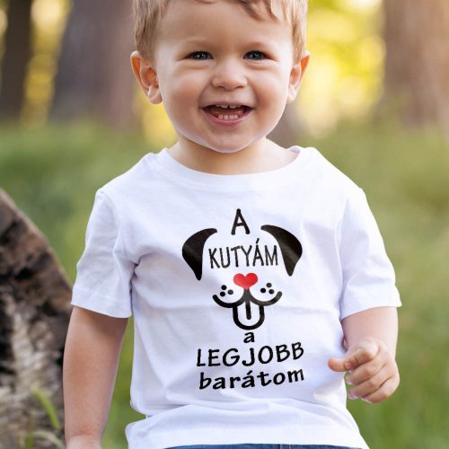 Kutyás_ajándék_Legjobb_barátom_gyerek_póló_