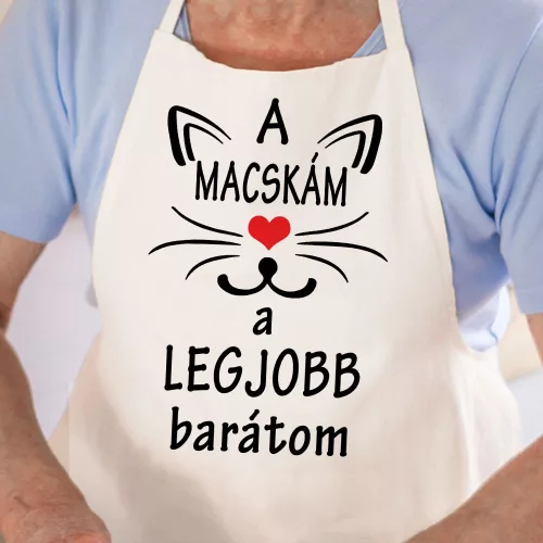 Macskás_ajándék_Legjobb_barátom_kötény_