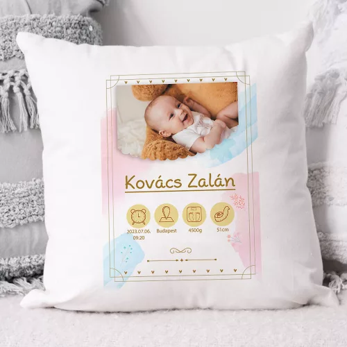 Babaköszöntő_párna_Ajándék_babaszületésre_