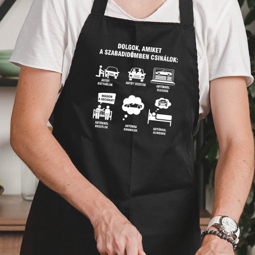 Vicces_autós_kötény_Autósok_szabadideje_