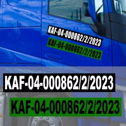 KAF_szám_matrica_Fuvarozói_engedélyszáma_Tartós_matrica