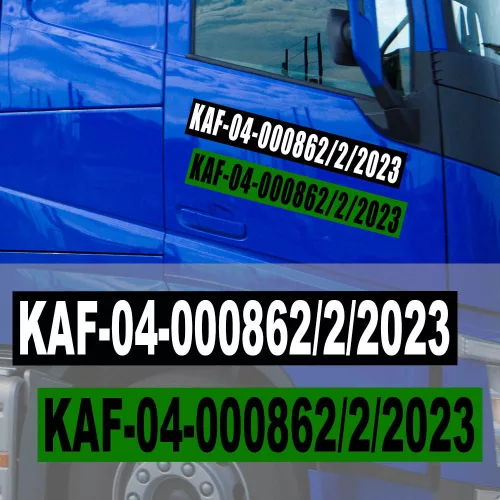 KAF_szám_matrica_Fuvarozói_engedélyszáma_Tartós_matrica