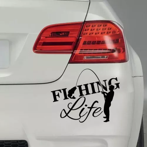 Pecás_Ajándék_Fishing_Life_matrica_Autóra,_csónakra