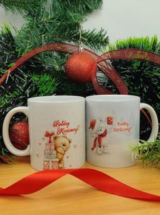 Karácsonyi bögre_Fehér macis Boldog Karácsonyt_ Webshop