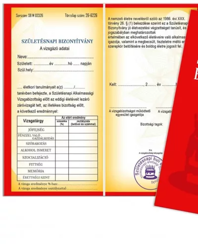 Vicces_bizonyítvány_Születésnapi_ajándék_