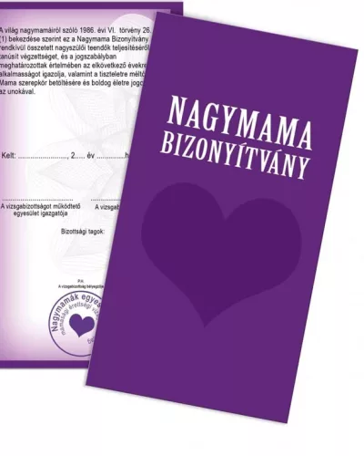 Vicces_bizonyítvány_Ajándék_nagymamának_