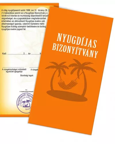 Vicces_bizonyítvány_Ajándék_nyugdíjasnak_