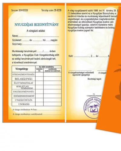 Vicces_bizonyítvány_Ajándék_nyugdíjasnak_