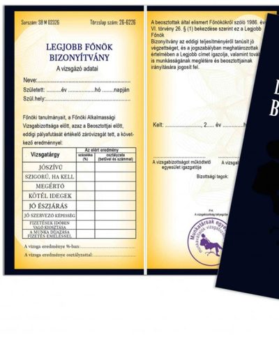 Vicces_bizonyítvány_Ajándék_főnöknek_