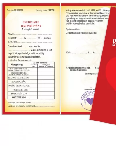 Vicces_bizonyítvány_szerelmeseknek_Valentinnapi_ajándék_
