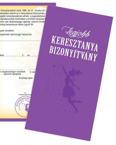 Vicces_bizonyítvány_Ajándék_keresztanyának_