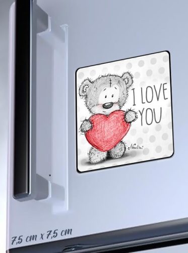 Valentin_napi_ajándék_Macis_I_Love_You_hűtőmágnes_