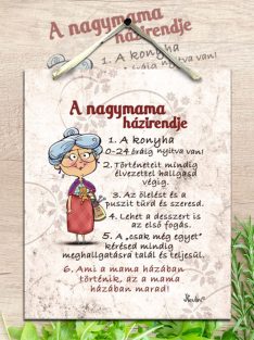 Ajándék nagyszülőknek_Falikép - A nagymama házirendje_