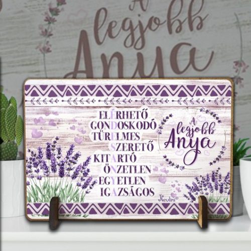 Ajándék_anyának_Legjobb_anya_Fatábla_tartóval