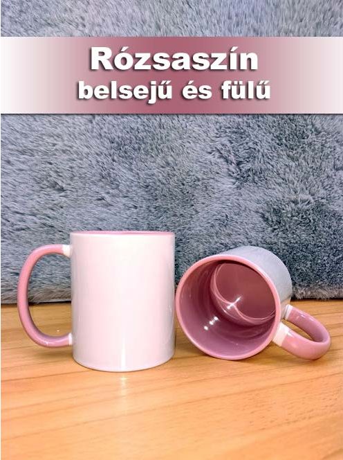 Fényképes bögre rózsaszín belsejű_ Webshop