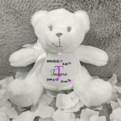 Baba_emlékőrző_ajándék_Fehér_plüss_maci_