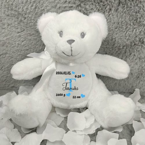 Baba_emlékőrző_ajándék_Fehér_plüss_maci_