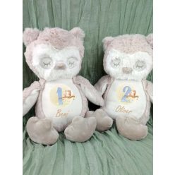 Plüss_bagoly_Egyedi_névvel,számmal_Különleges_Ajándék