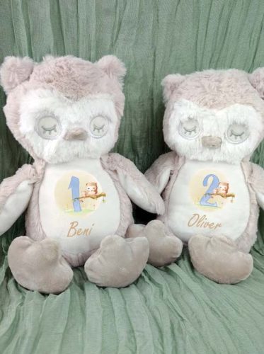 Plüss_bagoly_Egyedi_névvel,számmal_Különleges_Ajándék