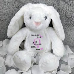 Baba_emlékőrző_ajándék_Plüss_fehér_nyuszi_