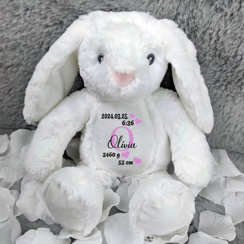 Baba_emlékőrző_ajándék_Plüss_fehér_nyuszi_