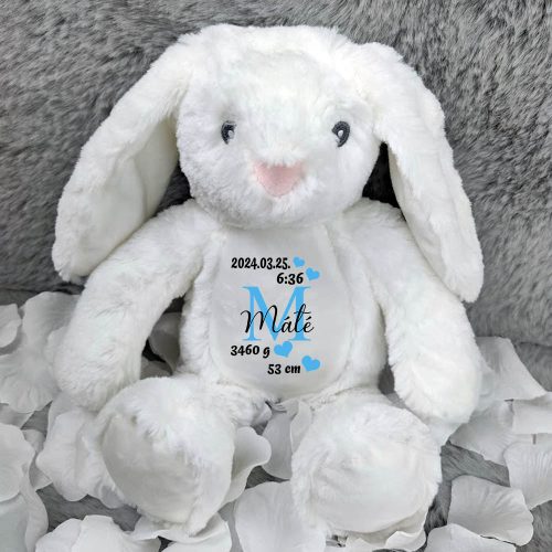Baba_emlékőrző_ajándék_Plüss_fehér_nyuszi_
