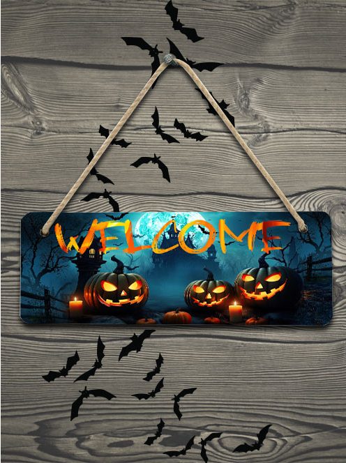 Halloweeni ajtódísz_Welcome