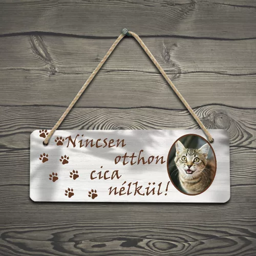 Ajtódísz_Nincsen otthon cica nélkül_