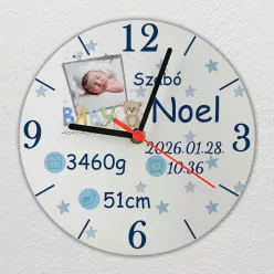 Egyedi_Babaváró_Falióra_Névvel_Adatokkal_és_Fotóval