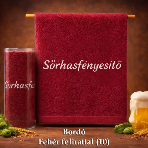 Hímzett törölköző - Sörhasfényesítő