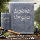 Legjobb horgász hímzett törölköző - Ajándék pecásoknak