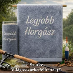 Legjobb horgász hímzett törölköző - Ajándék pecásoknak