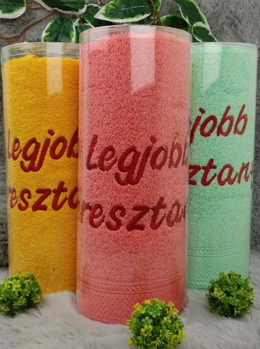 Legjobb_keresztanya_törölköző_Ajándék_keresztszülőnek_