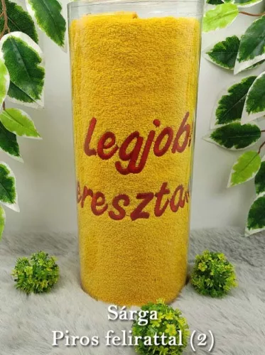 Legjobb_keresztanya_törölköző_Ajándék_keresztszülőnek_