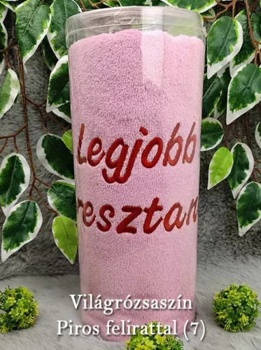 Legjobb_keresztanya_törölköző_Ajándék_keresztszülőnek_