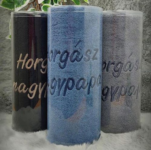 Horgász_Nagypapa_Hímzett_törölköző_