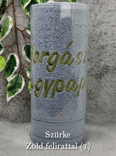 Horgász_Nagypapa_Hímzett_törölköző_