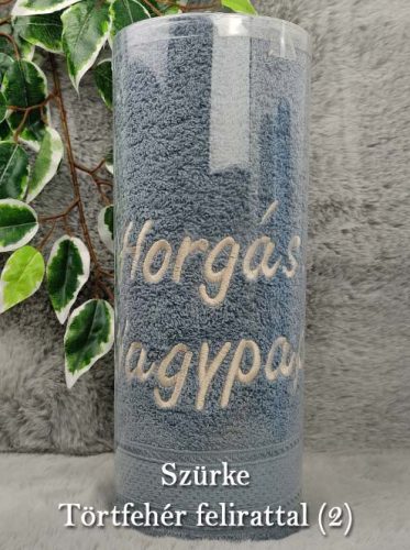 Horgász_Nagypapa_Hímzett_törölköző_