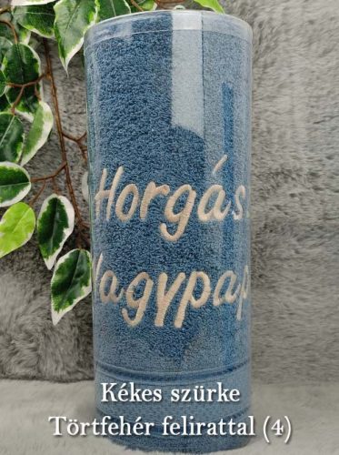Horgász_Nagypapa_Hímzett_törölköző_