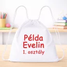 Egyedi Neves Tornazsák – Több színben, Osztályfelirattal