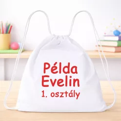   Egyedi Neves Tornazsák – Több színben, Osztályfelirattal