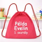 Egyedi Neves Tornazsák – Több színben, Osztályfelirattal