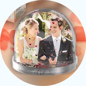 Fényképes hógömb, fotótégla